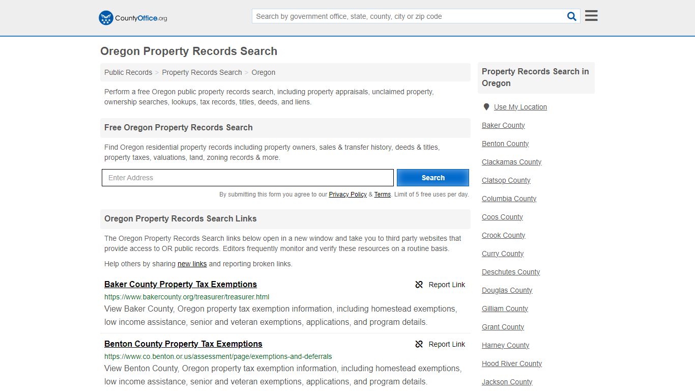 Oregon Property Records Search - County Office