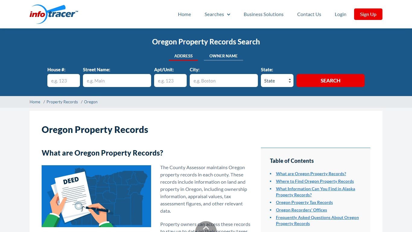 Oregon Property Records - Search Owners, Title, Tax and Deeds - InfoTracer